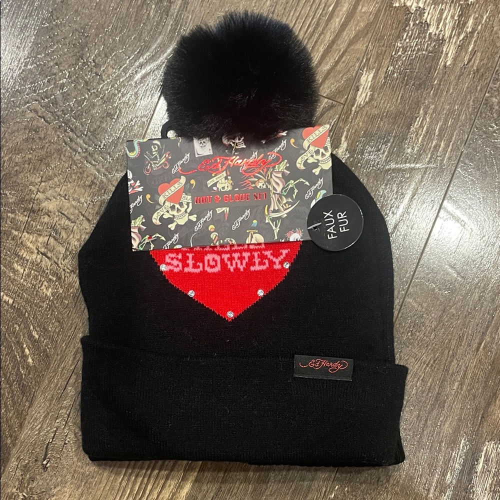 Ed Hardy Women’s‎ Black Beanie 2 Pack